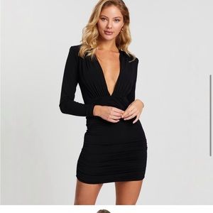 Nookie Black Shimmery Long Sleeve
Mini Dress size 8